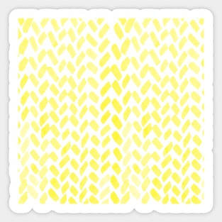 Cute watercolor knitting pattern - lemon yellow Sticker